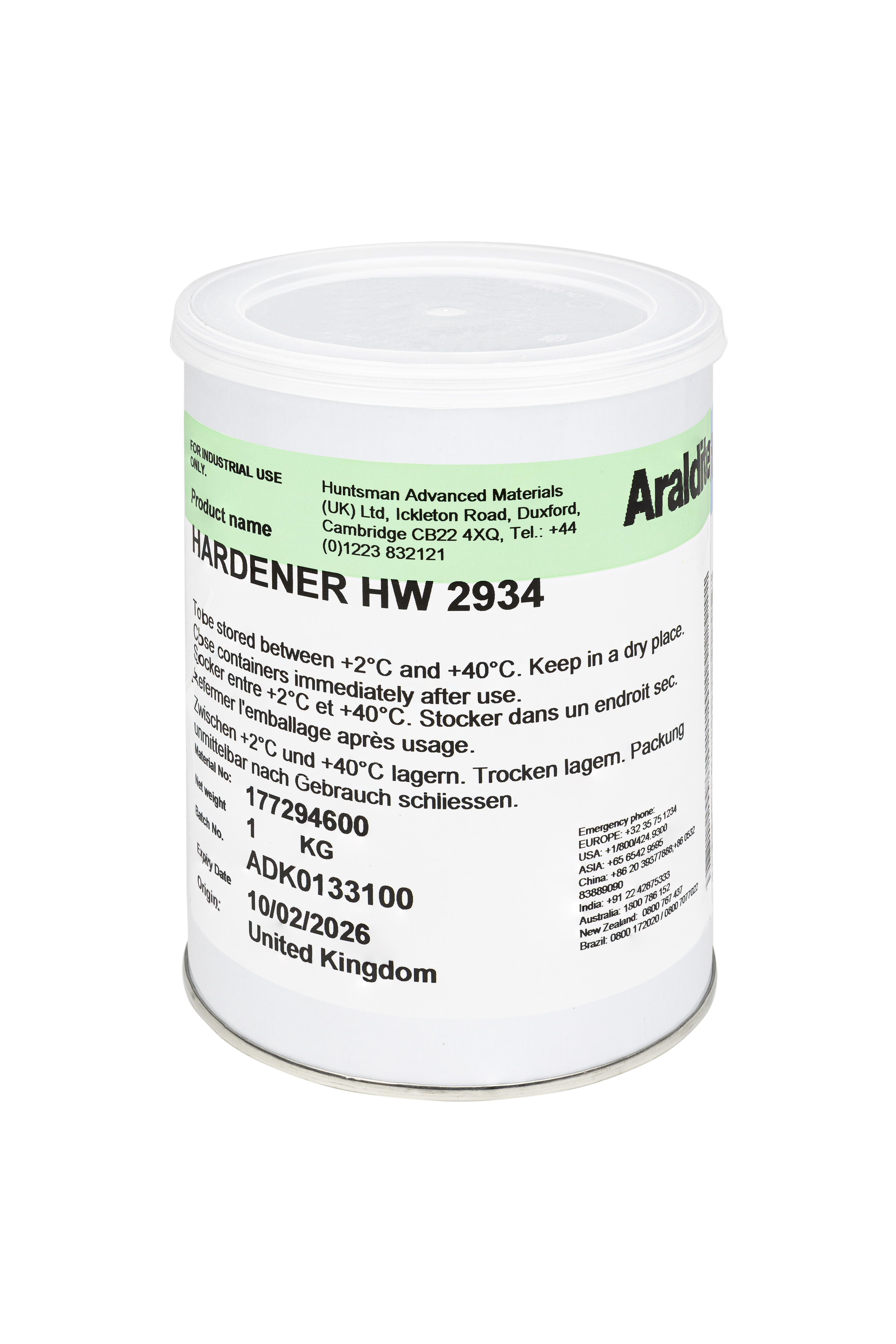 20122000 ARALDITE 2012 2 KG DUBBELVERPAKKING AW2104/HW2934